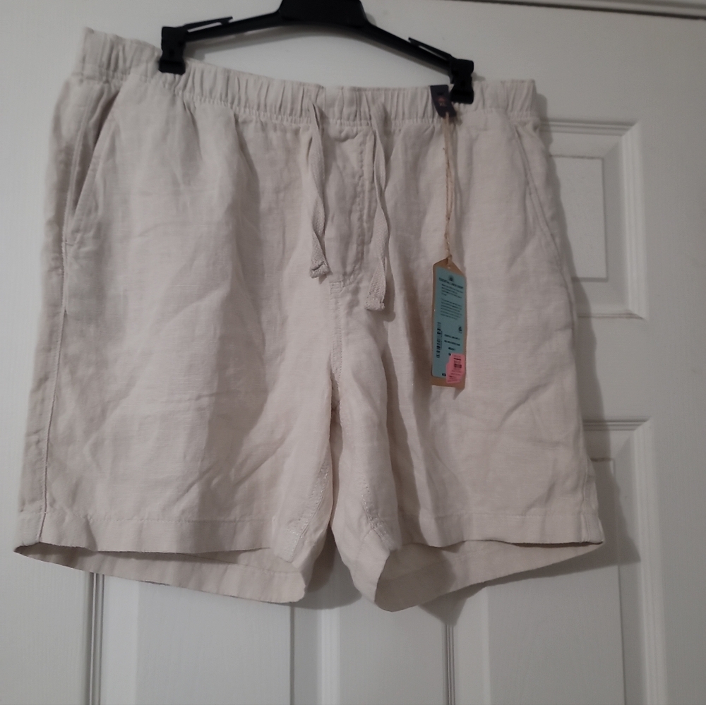 Faherty Essential Linen Short In Weathered Sand - Picture 10 of 14